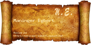 Maninger Egbert névjegykártya